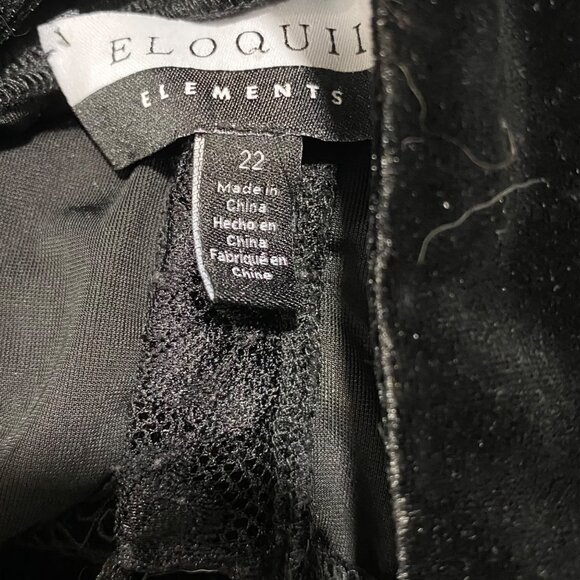 🖤 ELOQUII Elements Black Velvet Lace Babydoll Dress – Womens Size 22 - Picture 5 of 5